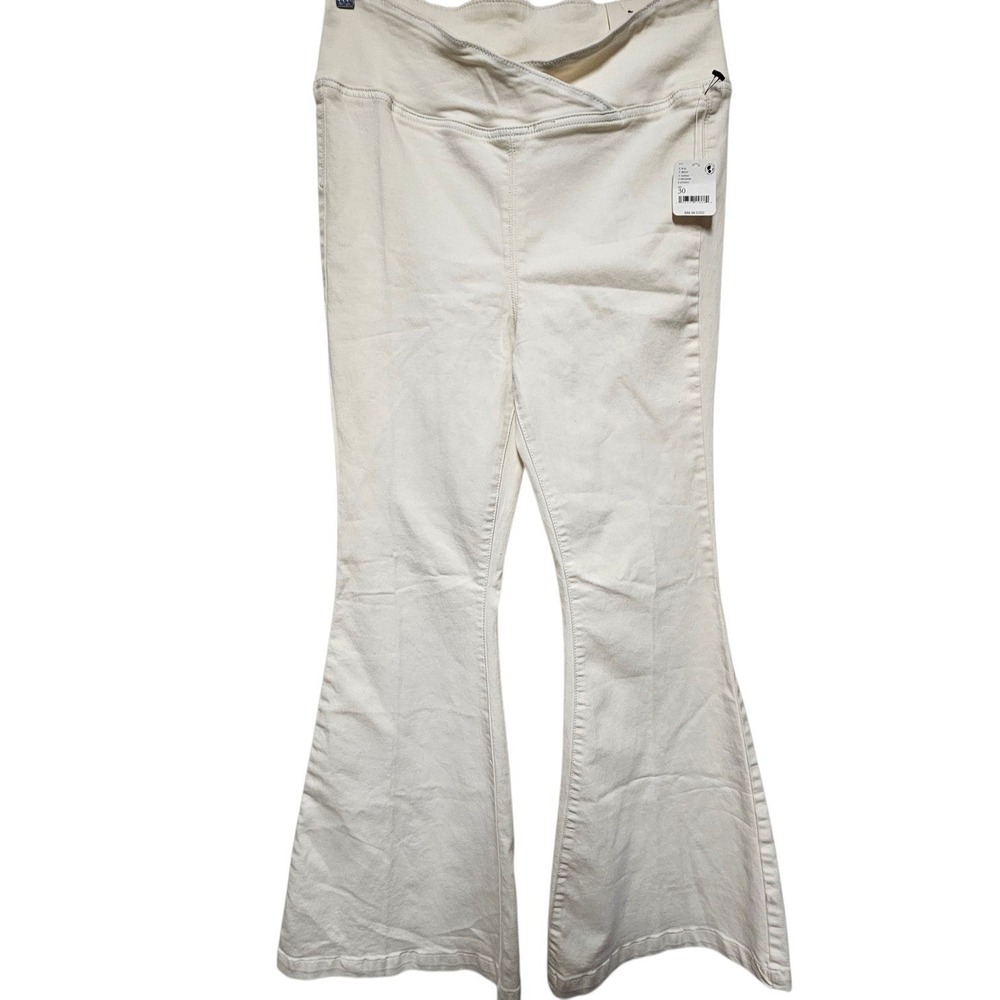We The Free Cream Wide Leg Flare Jeans